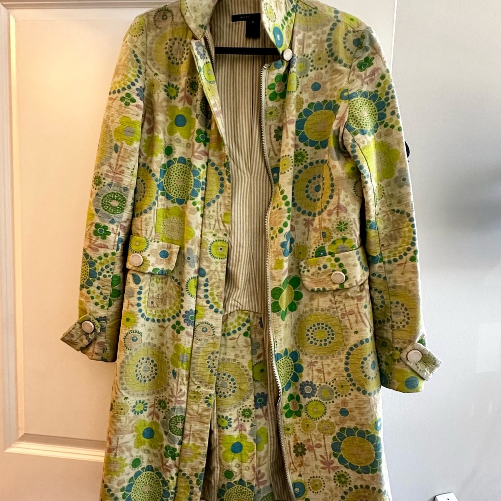 Floral Green and Blue Women's Coat